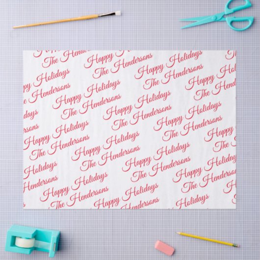Papier Mousseline Joyeuses Fêtes Personnalisées (Artisanat)
