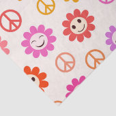 Papier Mousseline Joyeuses Fleurs souriantes motif avec des signes d (Détail)