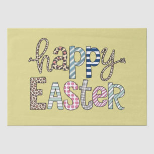 Papier Mousseline Joyeuses Pâques Lapin Floral Mignon Printemps Léop