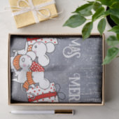 Papier Mousseline Joyeuses souris blanches prêtes pour Noël (Cadeau)