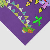 Papier Mousseline Joyeuses tortues en papier Tissu Anniversaire (Détail)