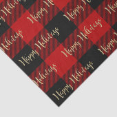 Papier Mousseline Joyeuses vacances Rouge noir Buffalo Plaid Motif (Détail)
