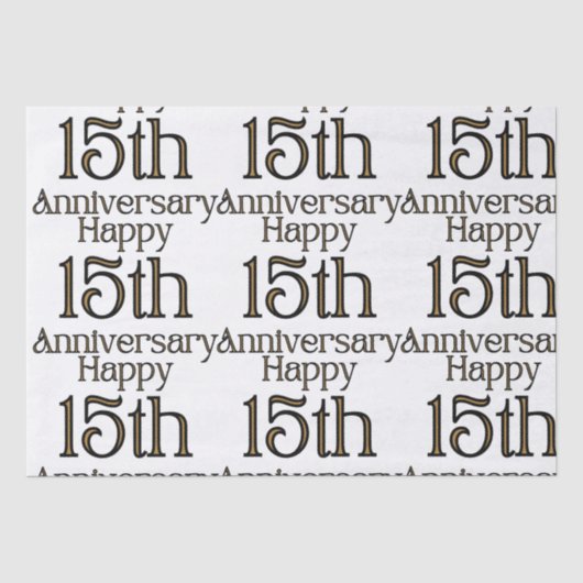 Papier Mousseline Joyeux 15e anniversaire (Recto)