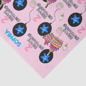 Papier Mousseline Joyeux 2e anniversaire Tissue Paper #2 Rose (Détail)