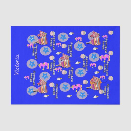 Papier Mousseline Joyeux 3e anniversaire Tissue Paper #3 (Recto)