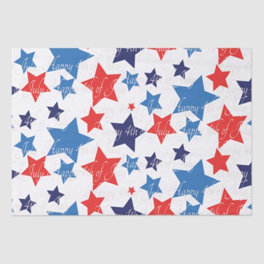 Papier Mousseline Joyeux 4 juillet / Jour de l'Indépendance (Recto)