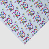 Papier Mousseline Joyeux 70e anniversaire Ballons colorés (Détail)