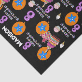 Papier Mousseline Joyeux 8 Anniversaire Tissu Papier #8 Noir (Détail)