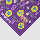 Papier Mousseline Joyeux 8 Anniversaire Tissue Paper #8 Purple (Détail)