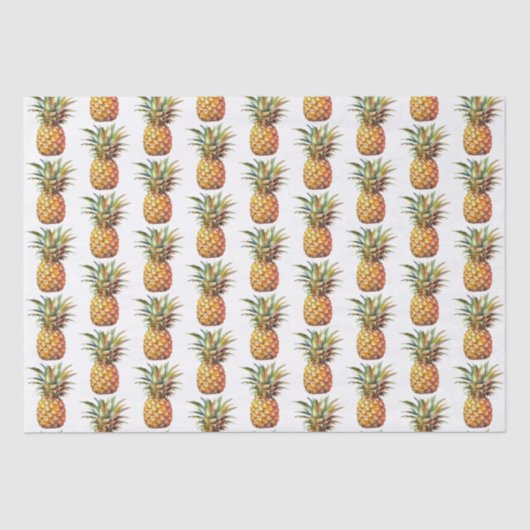 Papier Mousseline Joyeux ananas tropicaux (Recto)