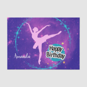 Papier Mousseline Joyeux anniversaire Ballerina Galaxy Personnalisé