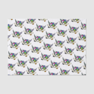 Papier Mousseline Joyeux Anniversaire Caricature colorée Colibris