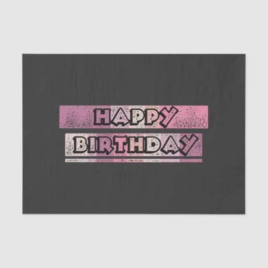 Papier Mousseline joyeux anniversaire coloré (Recto)