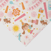 Papier Mousseline Joyeux anniversaire coloré (Détail)