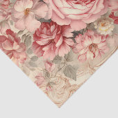 Papier Mousseline Joyeux anniversaire de Roses victoriens (Détail)