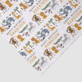 Papier Mousseline Joyeux anniversaire Deux animaux sauvages Safari P (Détail)