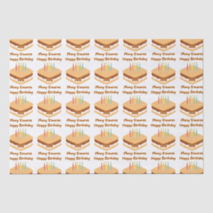 Papier Mousseline Joyeux Anniversaire Et Beaucoup De S'mores Tissu P