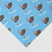 Papier Mousseline Joyeux Anniversaire Fête Ostrich Dancing Cartoon (Détail)