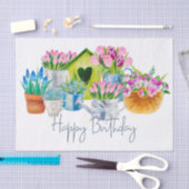Papier Mousseline Joyeux Anniversaire Fleurs de Jardin - Tulipes (Artisanat)