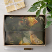 Papier Mousseline Joyeux Anniversaire Fleurs Jaunes, Papillon (Cadeau)