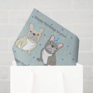 Papier Mousseline Joyeux anniversaire Français, bouledogue