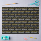 Papier Mousseline Joyeux Anniversaire Gold Script Noir et Blanc Nom (Artisanat)
