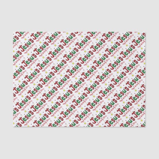 Papier Mousseline Joyeux anniversaire Jésus (Recto)