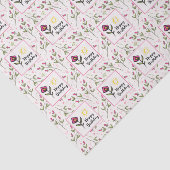 Papier Mousseline Joyeux anniversaire - Joli Fleurs sauvages et sole (Détail)