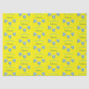 Papier Mousseline Joyeux anniversaire mignon chatons bleu bondissant