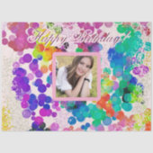 Papier Mousseline Joyeux anniversaire Multicolor Abstrait Bokeh Phot (Recto)