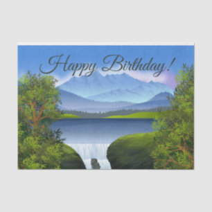 Papier Mousseline Joyeux anniversaire Nature Mountain Paysage Cascad