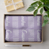 Papier Mousseline Joyeux Anniversaire Nom Lavender Tissu Papier (Cadeau)