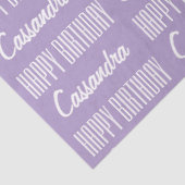 Papier Mousseline Joyeux Anniversaire Nom Lavender Tissu Papier (Détail)