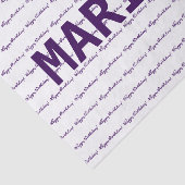 Papier Mousseline Joyeux anniversaire ! Nom Modèle pourpre (Détail)