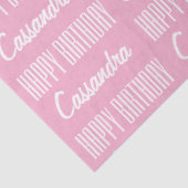 Papier Mousseline Joyeux Anniversaire Nom Pink Tissue Papier (Détail)