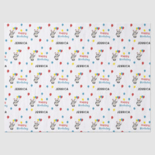 Papier Mousseline Joyeux anniversaire Panda ours blanc