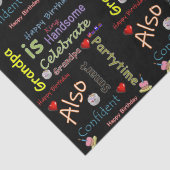 Papier Mousseline Joyeux Anniversaire Papier Tissu Grand-père (Détail)