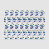 Papier Mousseline Joyeux Anniversaire Papier Tissu Requin (Recto)