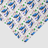 Papier Mousseline Joyeux Anniversaire Papier Tissu Requin (Détail)