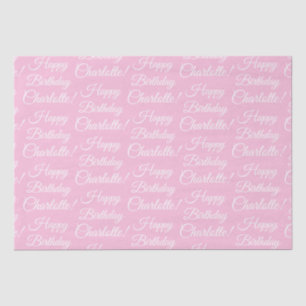 Papier Mousseline Joyeux Anniversaire personnalisé nom du script tex