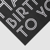 Papier Mousseline "Joyeux Anniversaire Pour Vous !" Noir & Blanc (Détail)