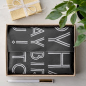 Papier Mousseline "Joyeux Anniversaire Pour Vous !" Noir & Blanc (Cadeau)