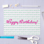 Papier Mousseline Joyeux anniversaire ! Préppy vert rose de printemp (Artisanat)
