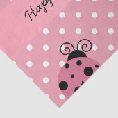 Papier Mousseline Joyeux Anniversaire rose Ladybug Polka Pot papier (Détail)