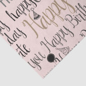 Papier Mousseline Joyeux anniversaire rose pâle (Détail)