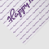 Papier Mousseline Joyeux anniversaire ! Script Décontracté pourpre f (Détail)