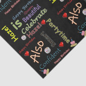 Papier Mousseline Joyeux Anniversaire Tissu Hazel (Détail)