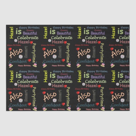 Papier Mousseline Joyeux Anniversaire Tissu Hazel (Recto)