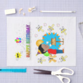 Papier Mousseline Joyeux Anniversaire Tissu Papier Africain Boy Cham (Artisanat)
