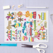 Papier Mousseline Joyeux Anniversaire Tissu Papier Carnaval Cirque (Artisanat)